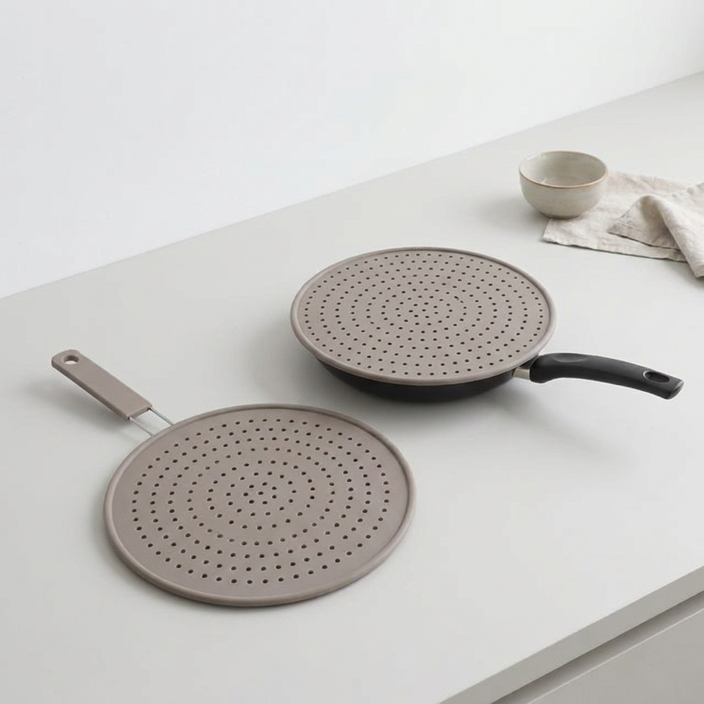 기름튐 방지 다용도 실리콘 후라이팬 덮개 뚜껑, 28cm, 1개