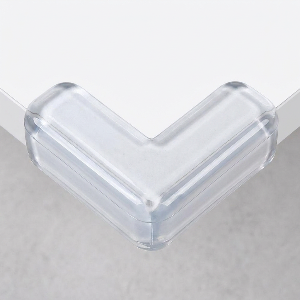 실리콘 코너가드 모서리보호대, 투명, 사각, 4P, 1세트