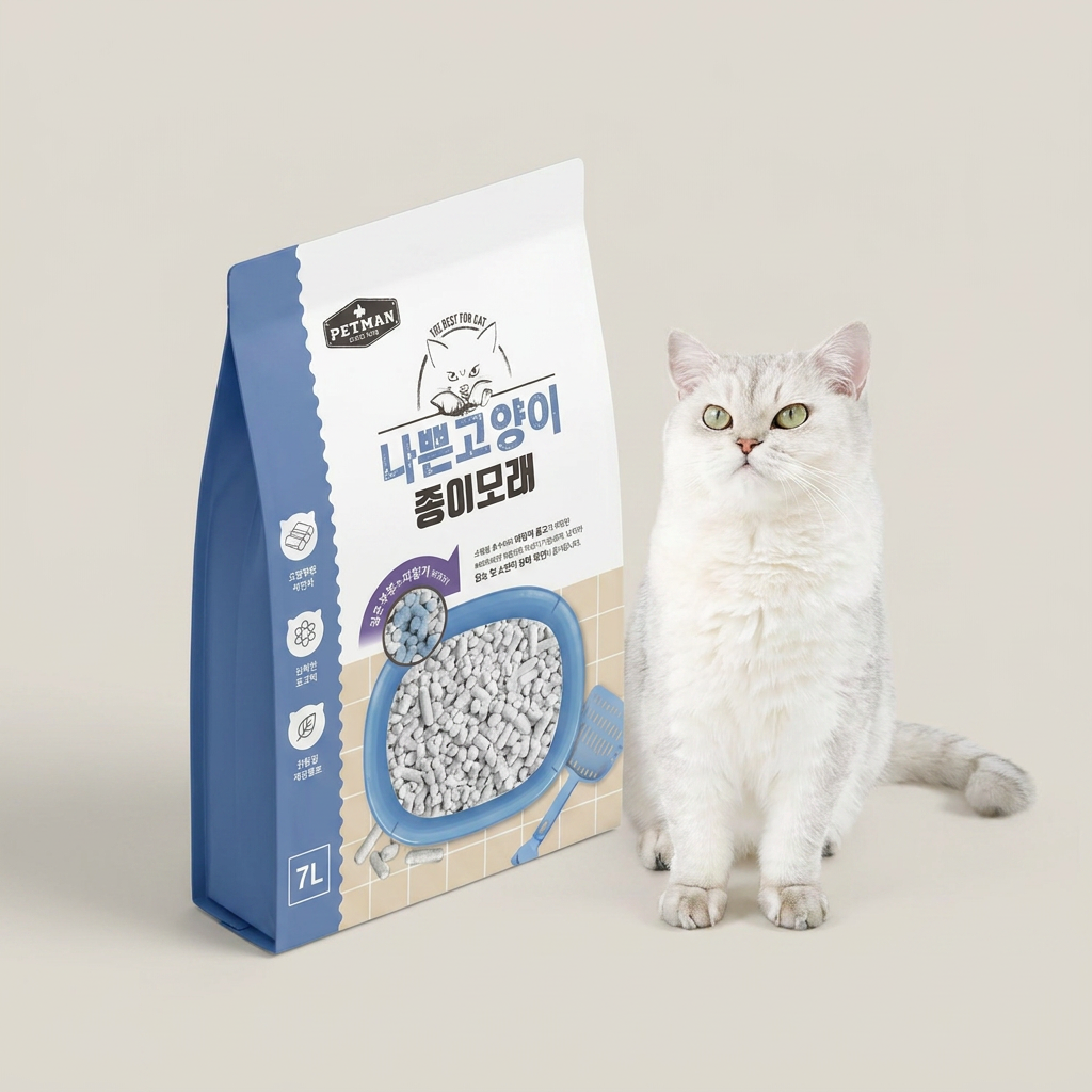고양이 종이모래, 무향, 7L, 6봉, 1개