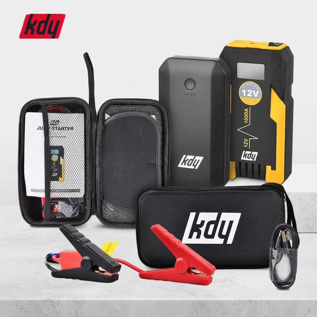 KDY 카스타터 긴급시동 방전파워뱅크 2in1 12V 점프스타터, 8000mAh, 1개