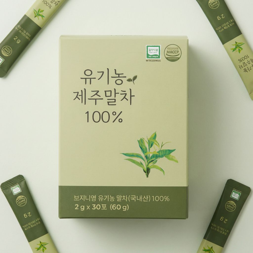 제주말차 스틱 유기농 순수녹차 분말 가루, 2g, 30포, 1박스