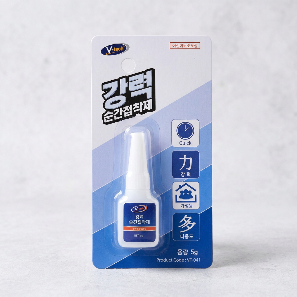 브이텍 강력순간접착제, 액체형, 어린이보호포장, 20g, 1개