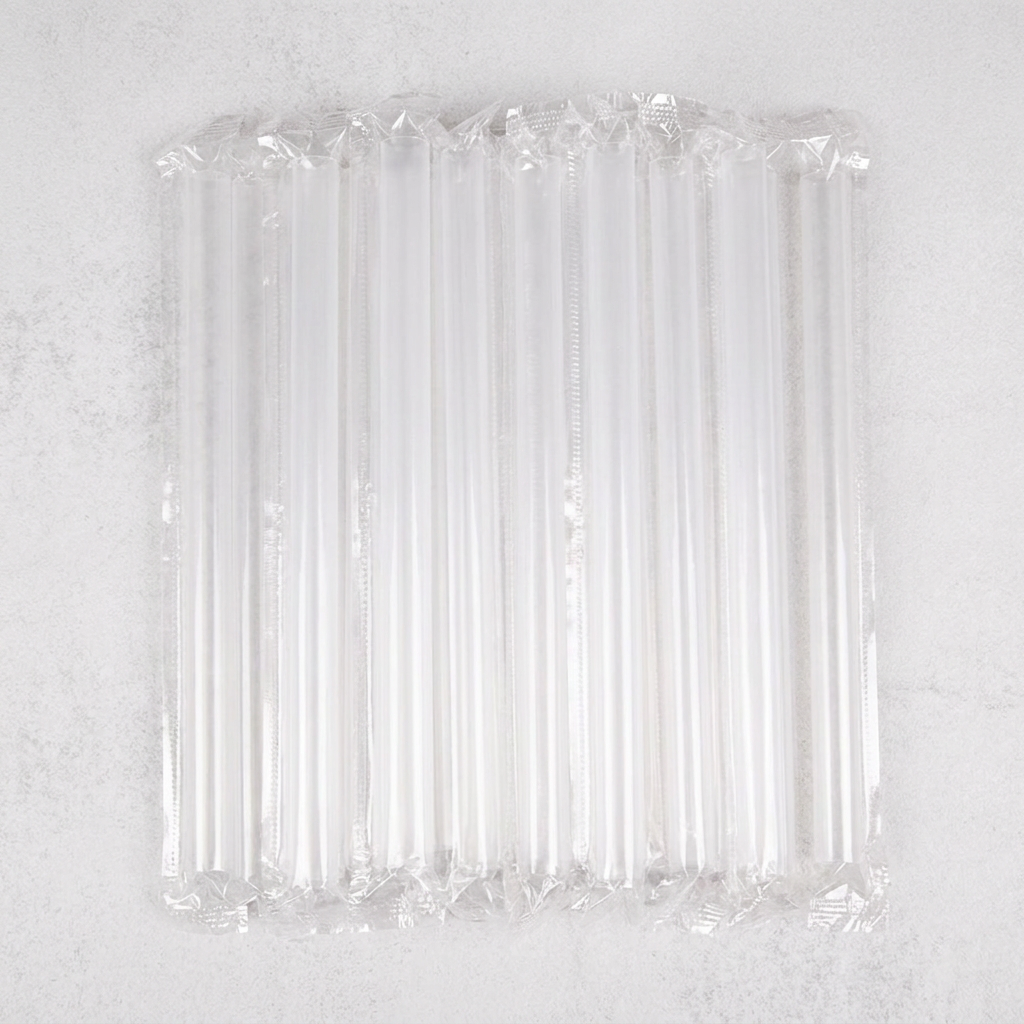 일자 투명 개별포장 버블티 스트로우, 25cm, 200개입, 1개