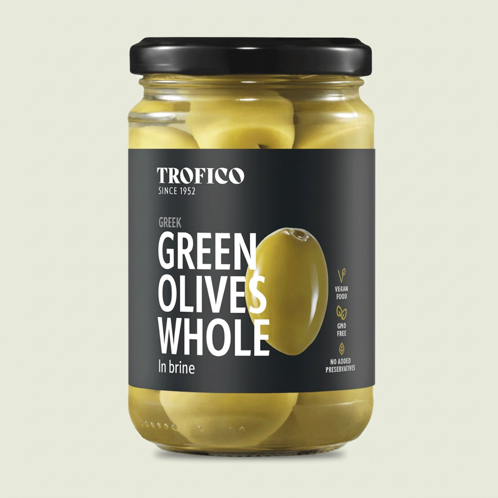 트로피코 그리스 칼라마타 저염 그린 올리브 절임 홀, 495g, 1개