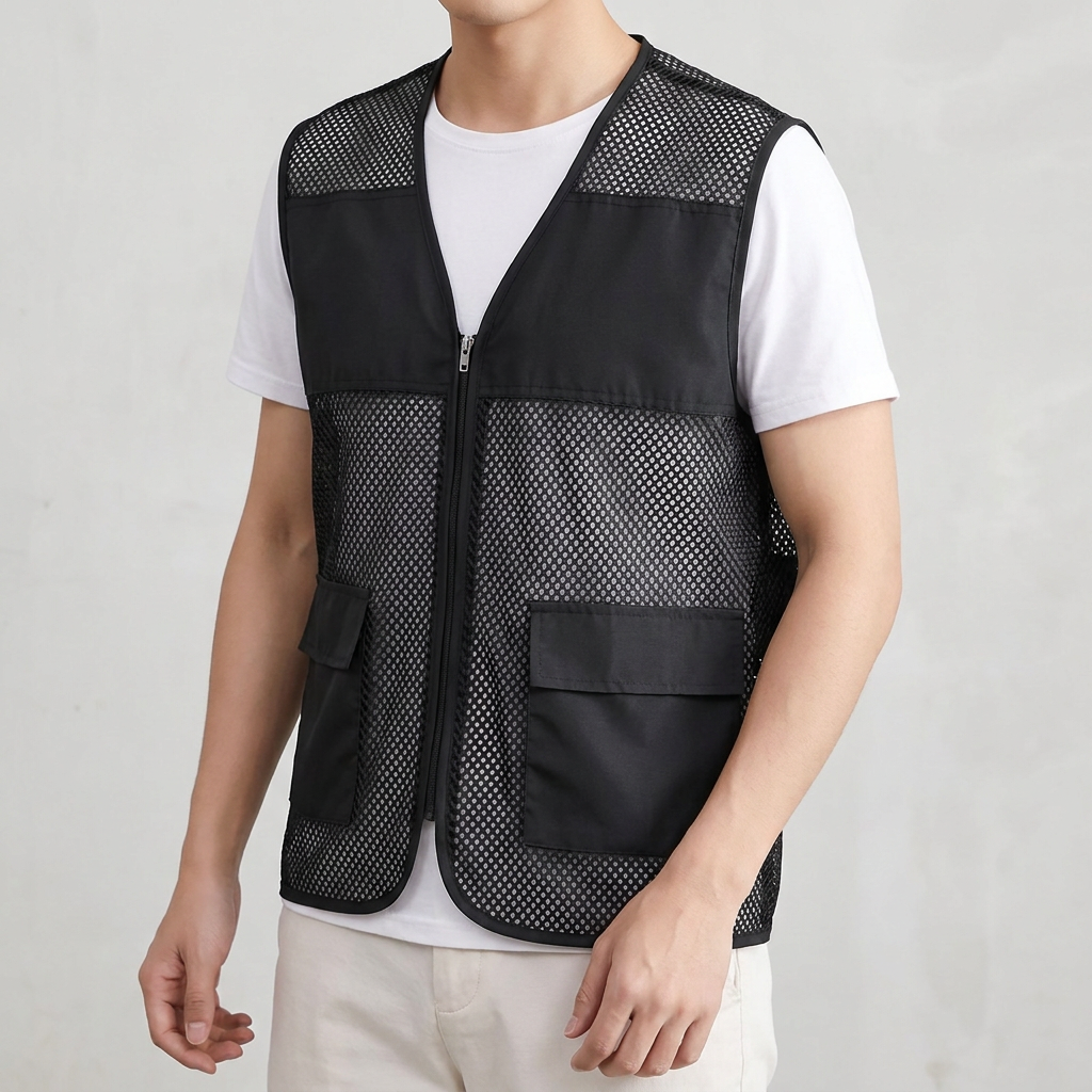 쿨메쉬 작업조끼, 블랙, 2XL+2XL