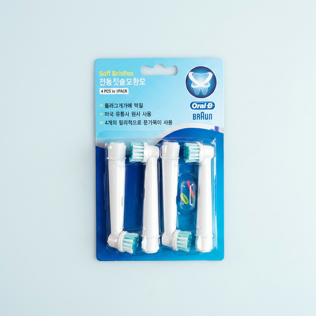 브라운 오랄비 전동칫솔모 브라운 리필모 15종, 프로화이트, 4개입