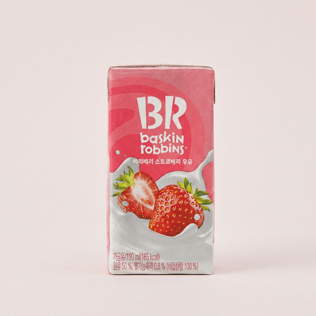배스킨라빈스 베리베리 스트로베리 우유 190ml, 24개