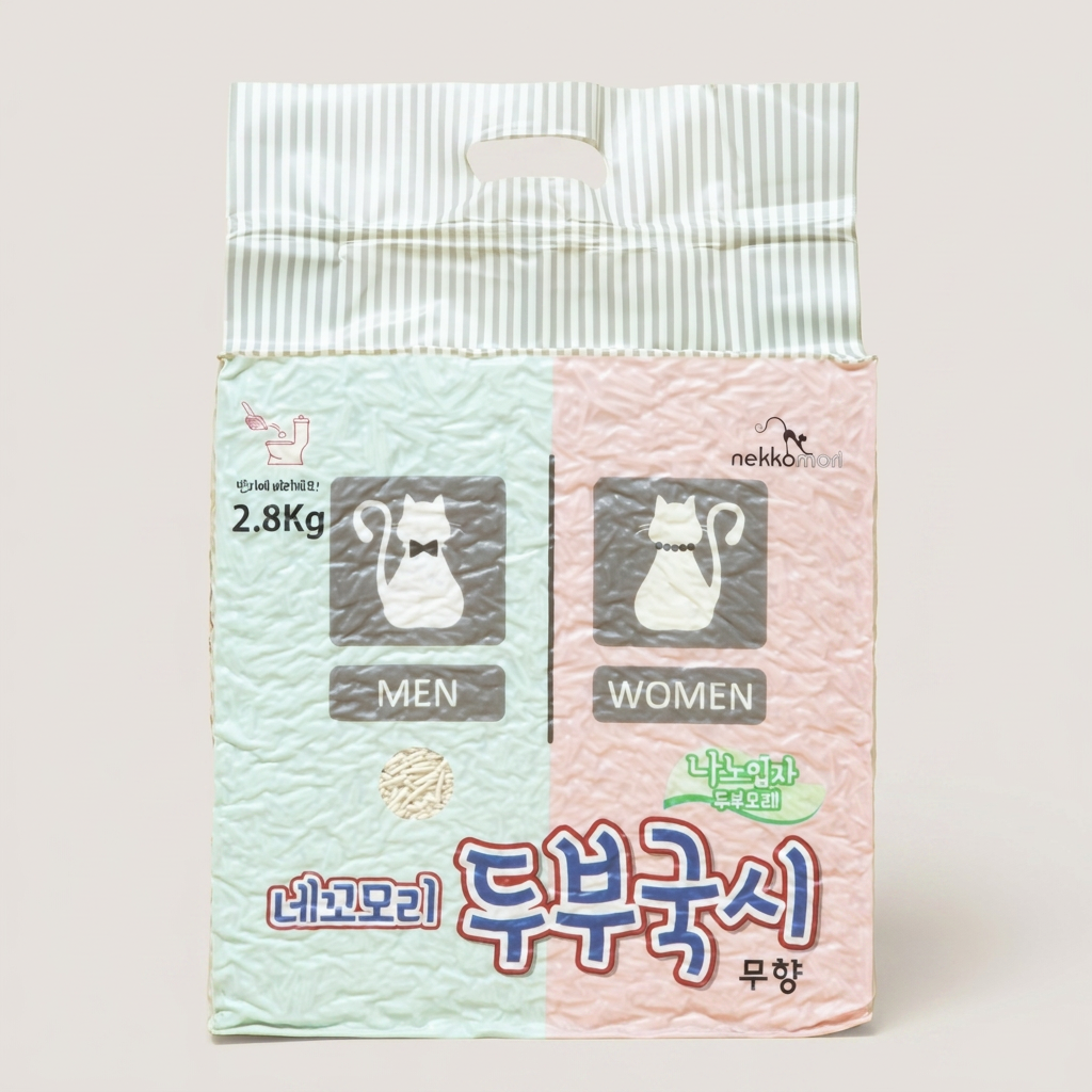 네꼬모리 두부국시 나노입자 고양이 모래, 무향, 2.8kg, 6개입, 1개