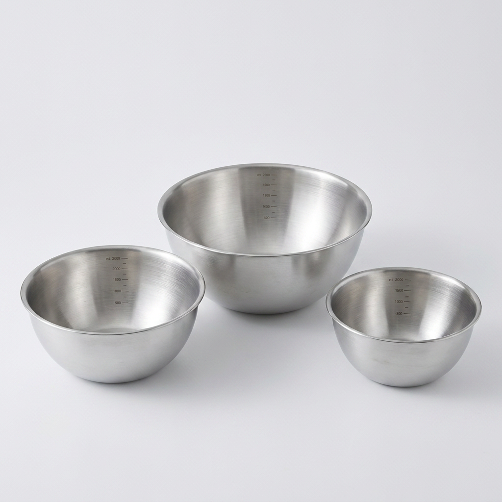 랑펠로 스텐 믹싱볼, 실버, 16cm+20cm+24cm, 3개입, 1세트