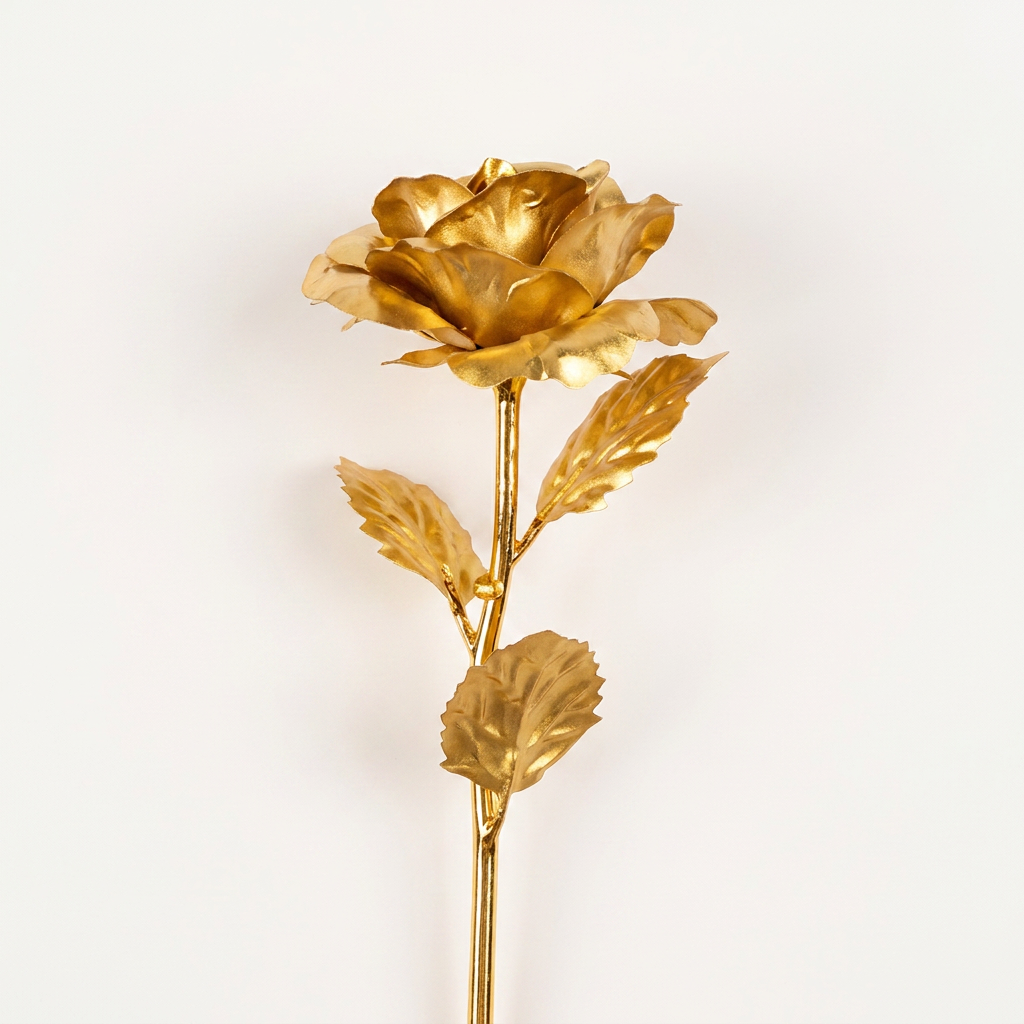 GOLD 금장미 장식 황금 장미 금 꽃 카네이션 어버이날, 장미본품, 1개