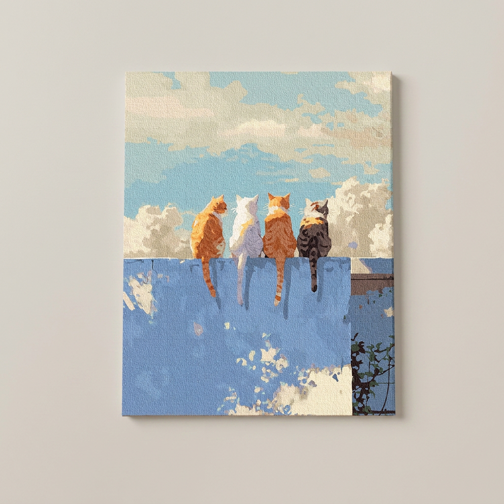 플레이어바웃 DIY 명화그리기 담벼락 고양이들, PM009, 40x50cm, 1개