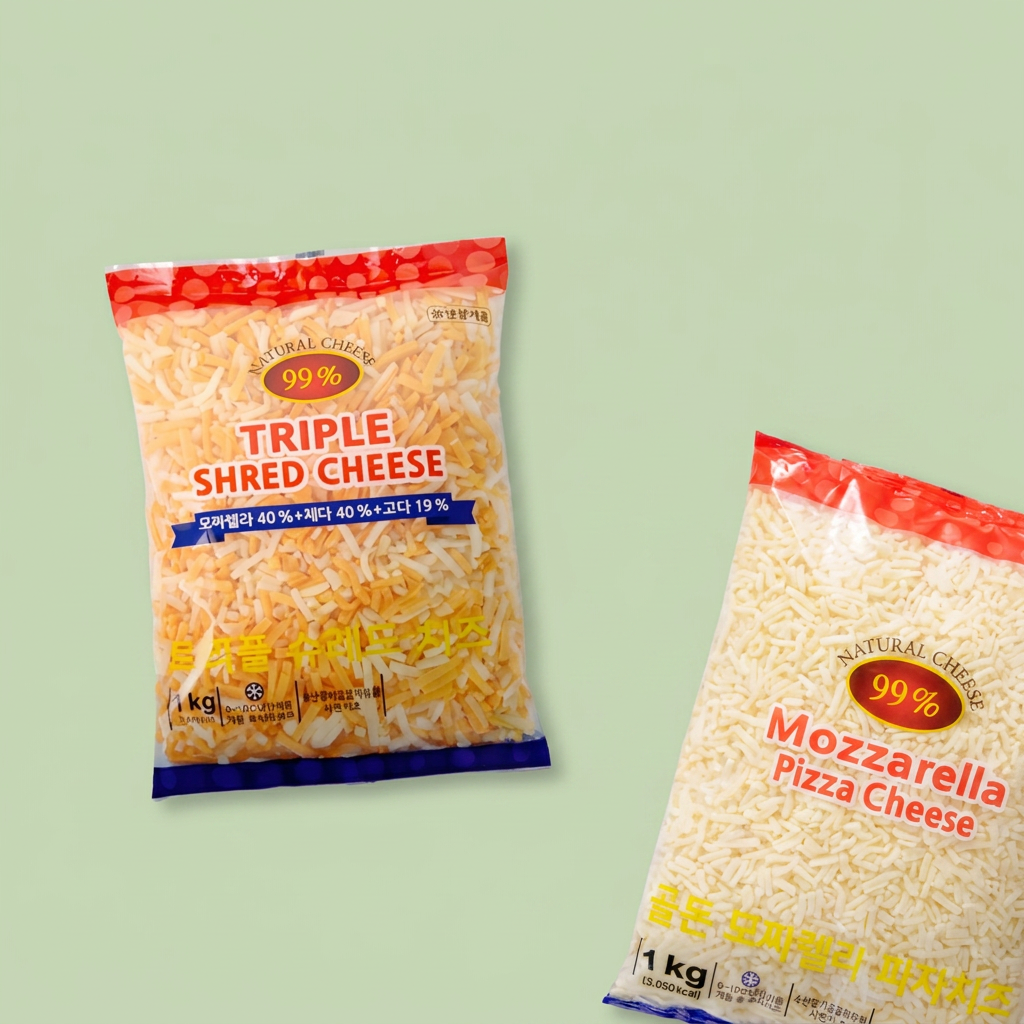 이스트밸리 자연치즈 99프로 피자치즈 2종 세트, 트리플 1kg + 모짜렐라 1kg, 1개