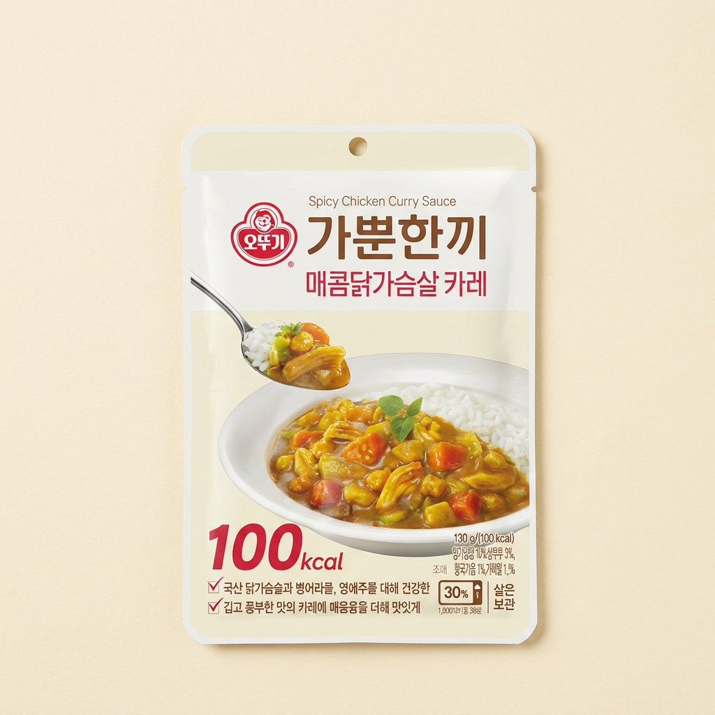 오뚜기 가뿐한끼 매콤닭가슴살 카레, 130g, 20개