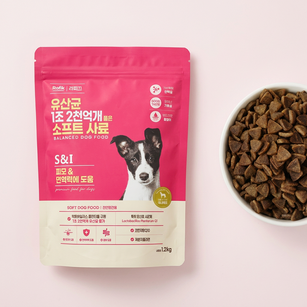 라피끄 강아지 소프트 유산균 사료, 피부/피모, 1.2kg, 2개