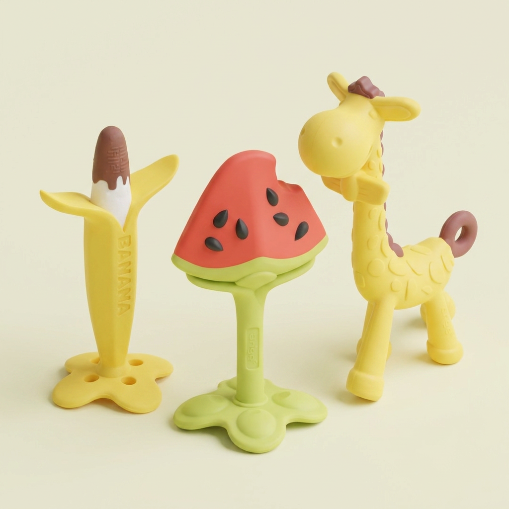 앙쥬 치발기 단품, 3D딸기, 1개