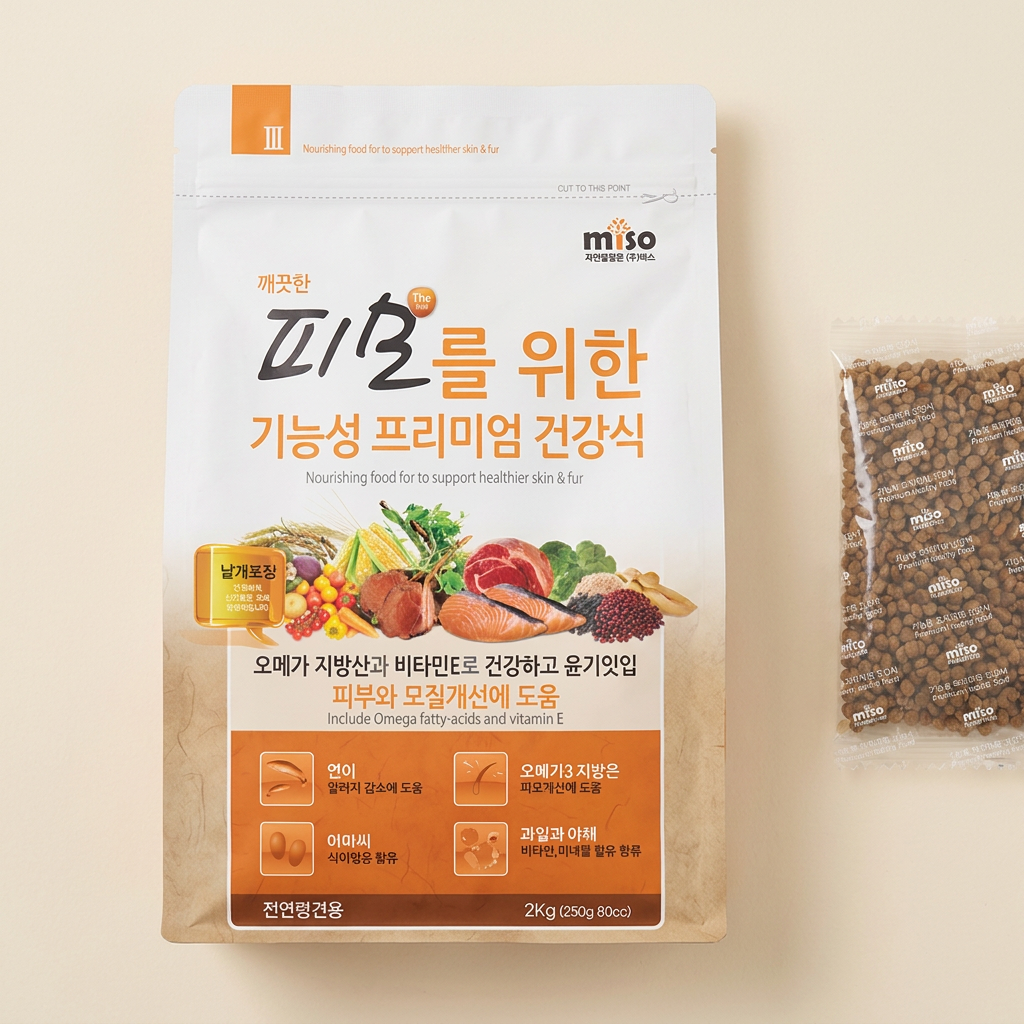 미소 강아지 기능성 사료, 피부/피모, 2kg, 1개