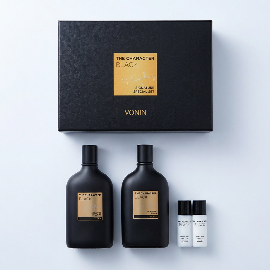 보닌 더 캐릭터 블랙 시그니처 스킨+에멀전 2종 세트, 140ml, 2종, 1세트