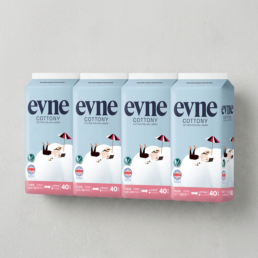 이브네 코트니 생리대, 롱 라이너, 40매, 4팩