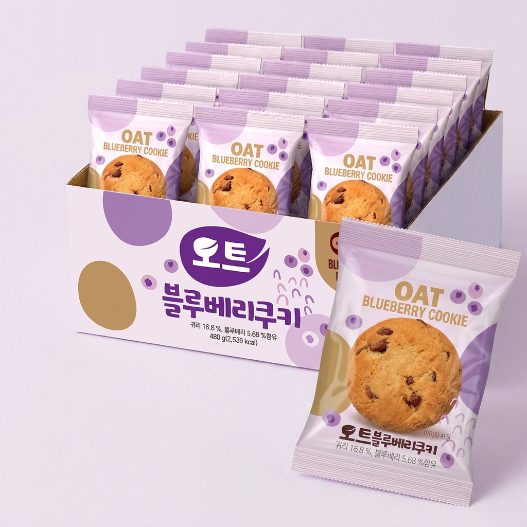 귀리 오트블루베리쿠키, 트랜스지방 NO, 480g, 40봉, 2박스