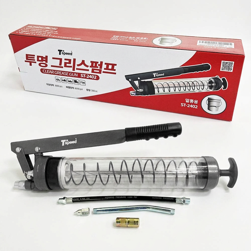 Tspeed 투명 구리스건 말통용, ST-2402, 1개