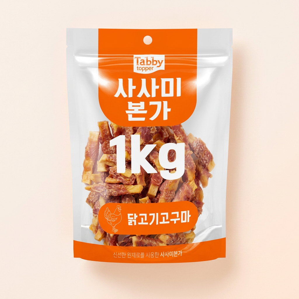 테비 고런치 사사미본가 닭고기고구마, 강아지, 1kg, 1개