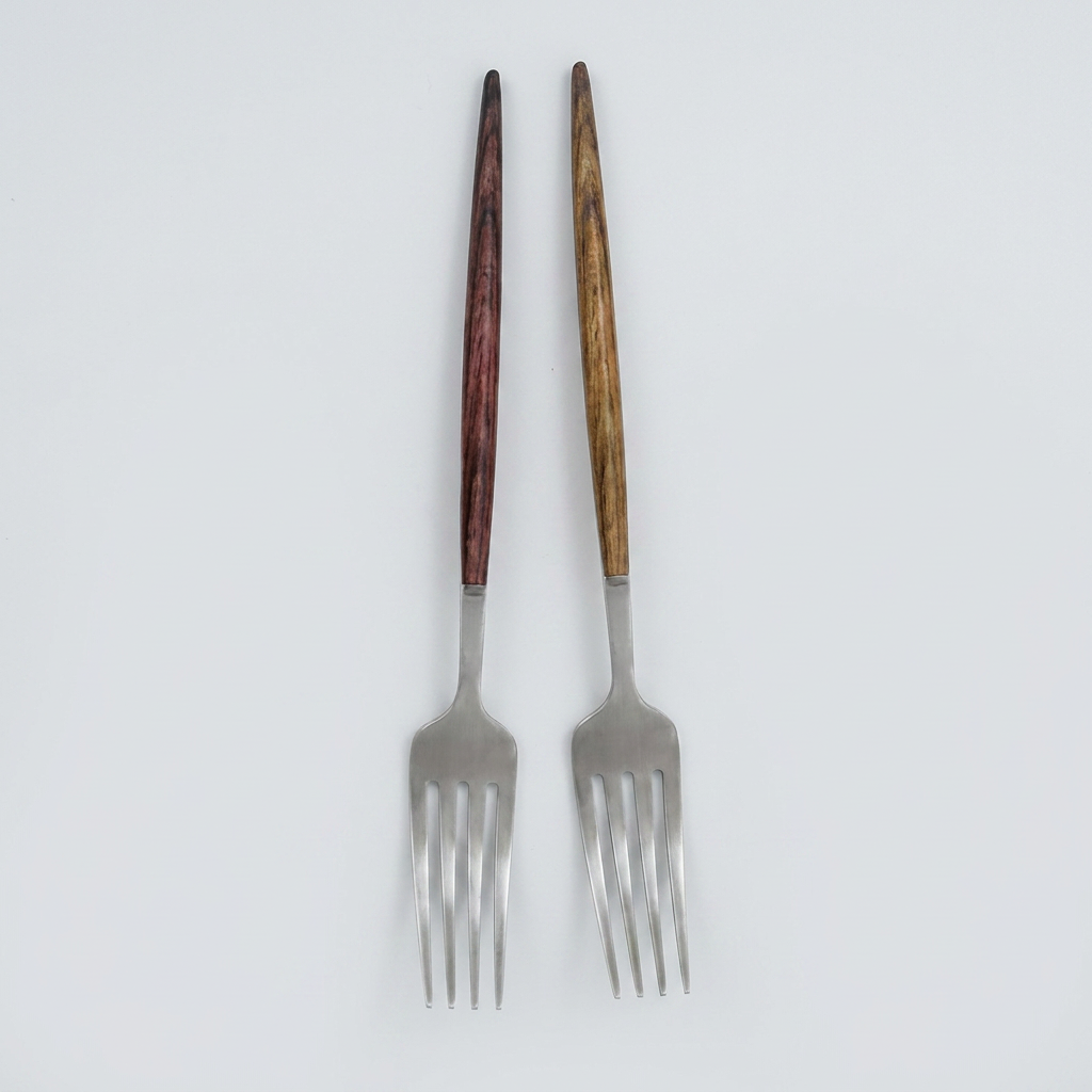 우드 핸들 포크, 2P세트, 1개