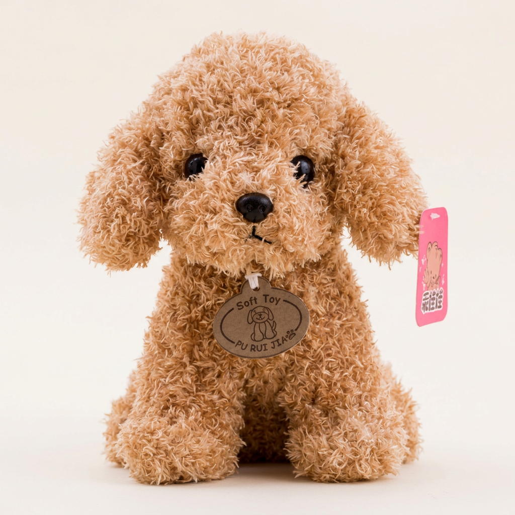 네이처타임즈 뽀글 강아지 인형, 브라운, 25cm