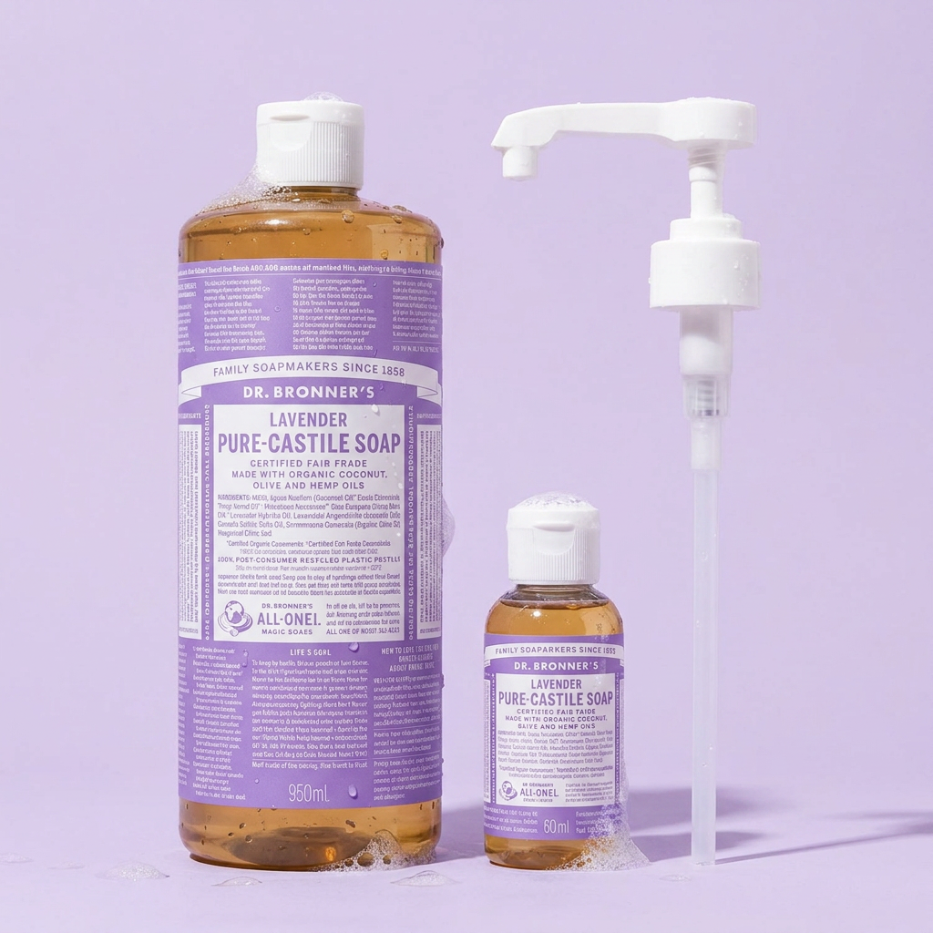닥터브로너스 캐스틸 솝 라벤더, 950ml + 60ml + 펌프 세트, 1개
