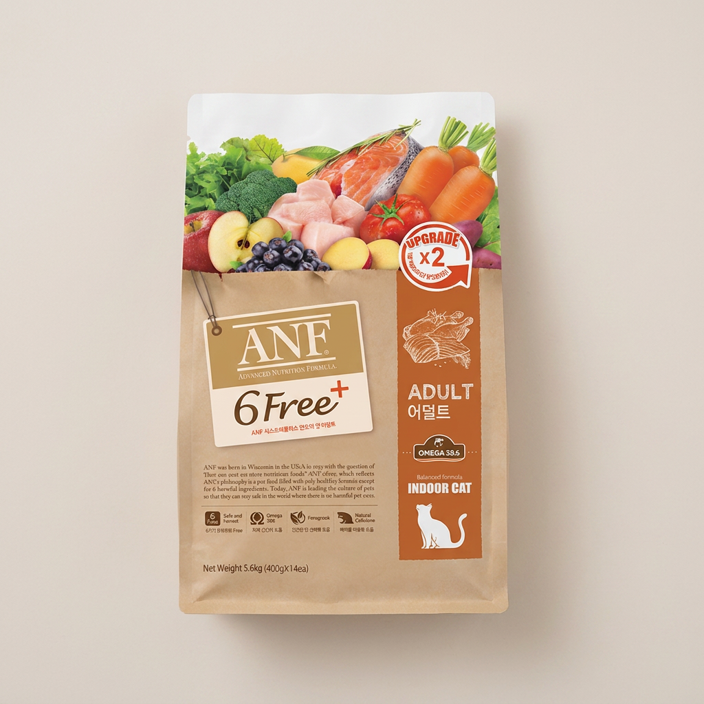 ANF 6FREE 플러스 식스프리 인도어 캣 어덜트, 닭+연어, 5.6kg, 1개