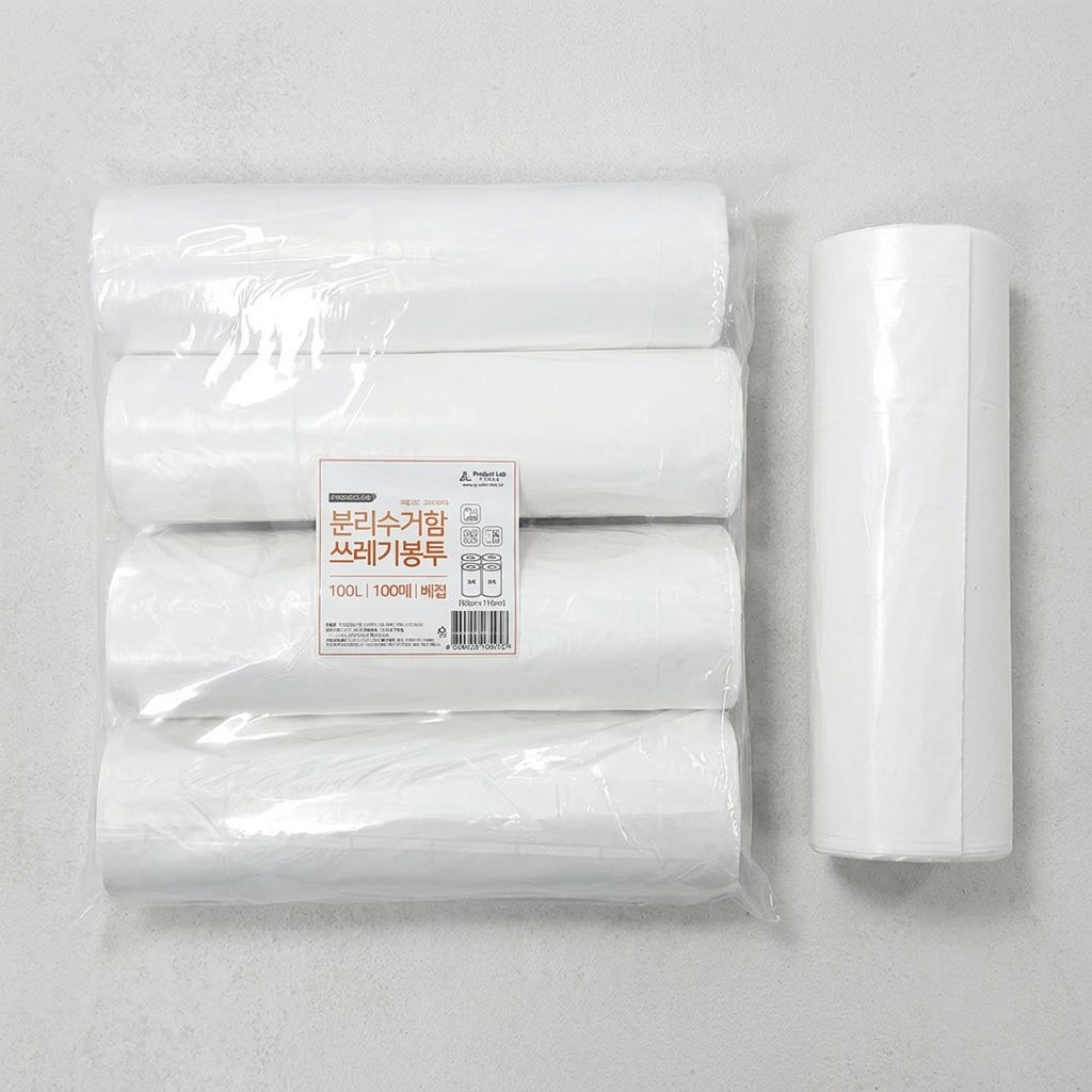 프로덕트랩 분리수거 쓰레기봉투 배접 유백색, 100L, 200매
