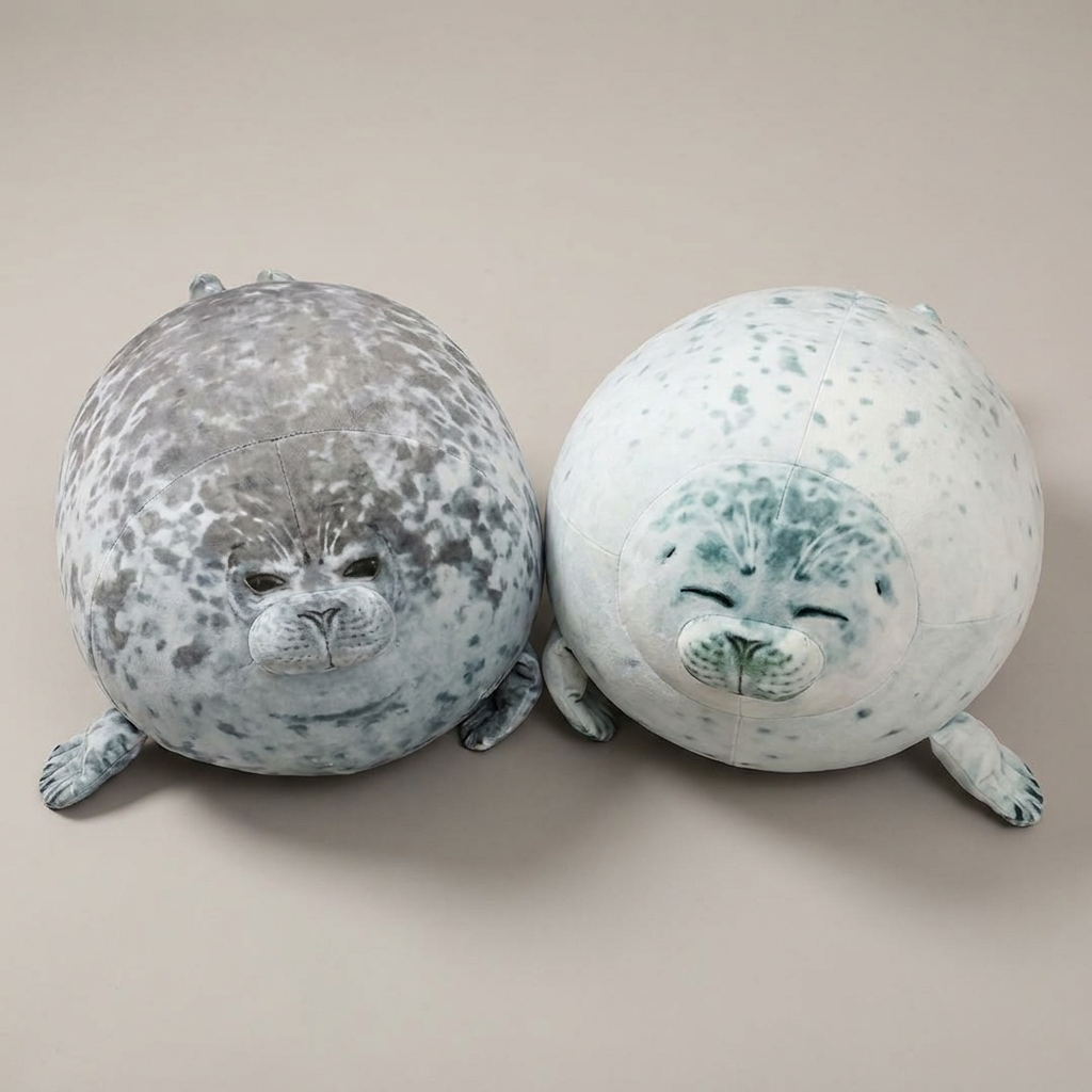 하프 물범 물개 쿠션 인형 대형 2size 모찌 바다표범, 시크한, 회색, 60cm