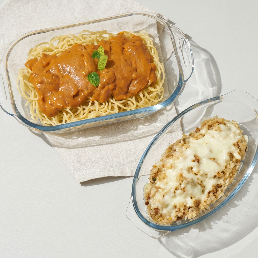 KR리빙 투명 글라스 내열유리 그라탕기+파스타 디쉬, 700ml+800ml, 1세트