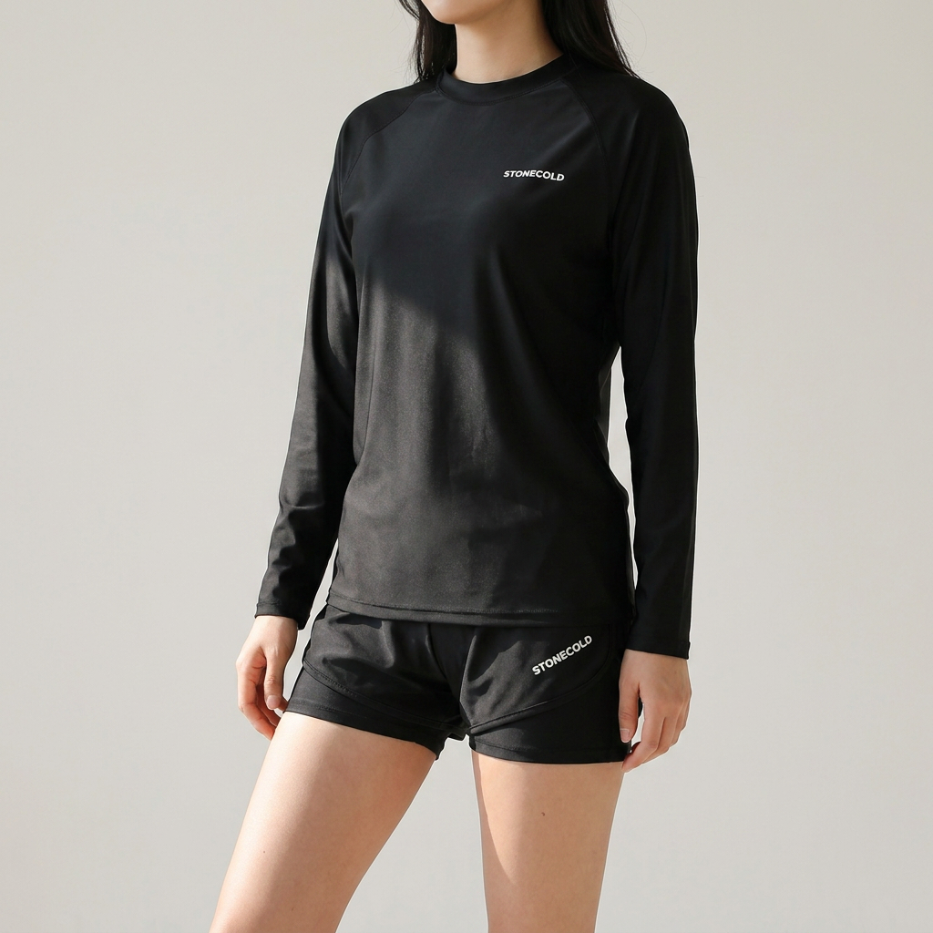 스톤콜드 트리코트 래쉬가드 상하의세트, 남성용, 2XL, 블랙, 1개