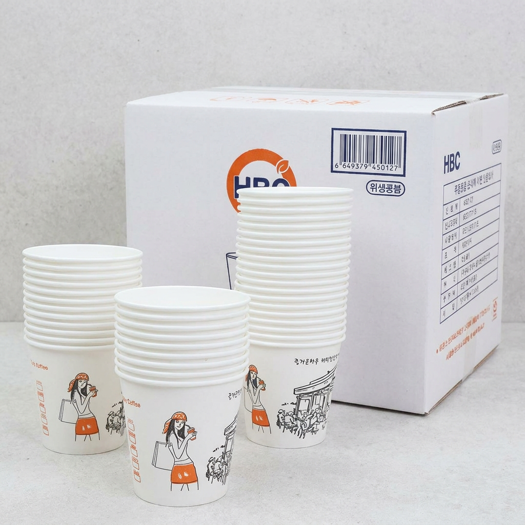 HBC 위생종이컵, 185ml, 1000개