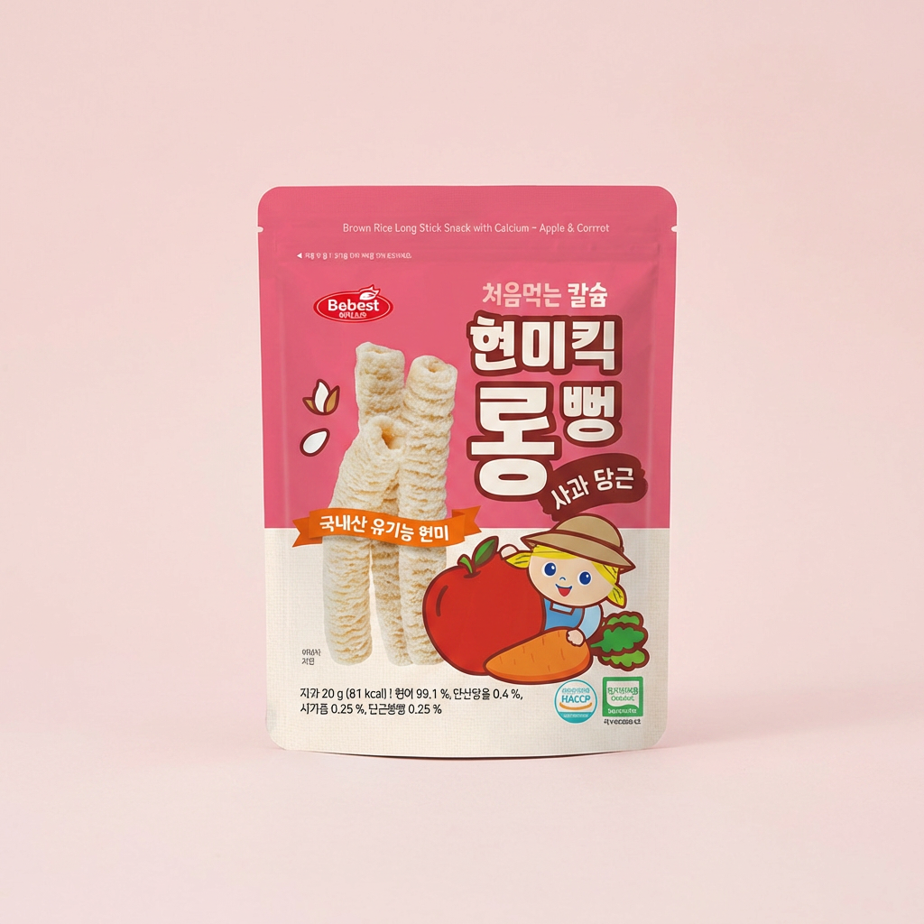 베베스트 처음먹는 칼슘 현미킥 롱뻥, 사과 당근, 20g, 6개