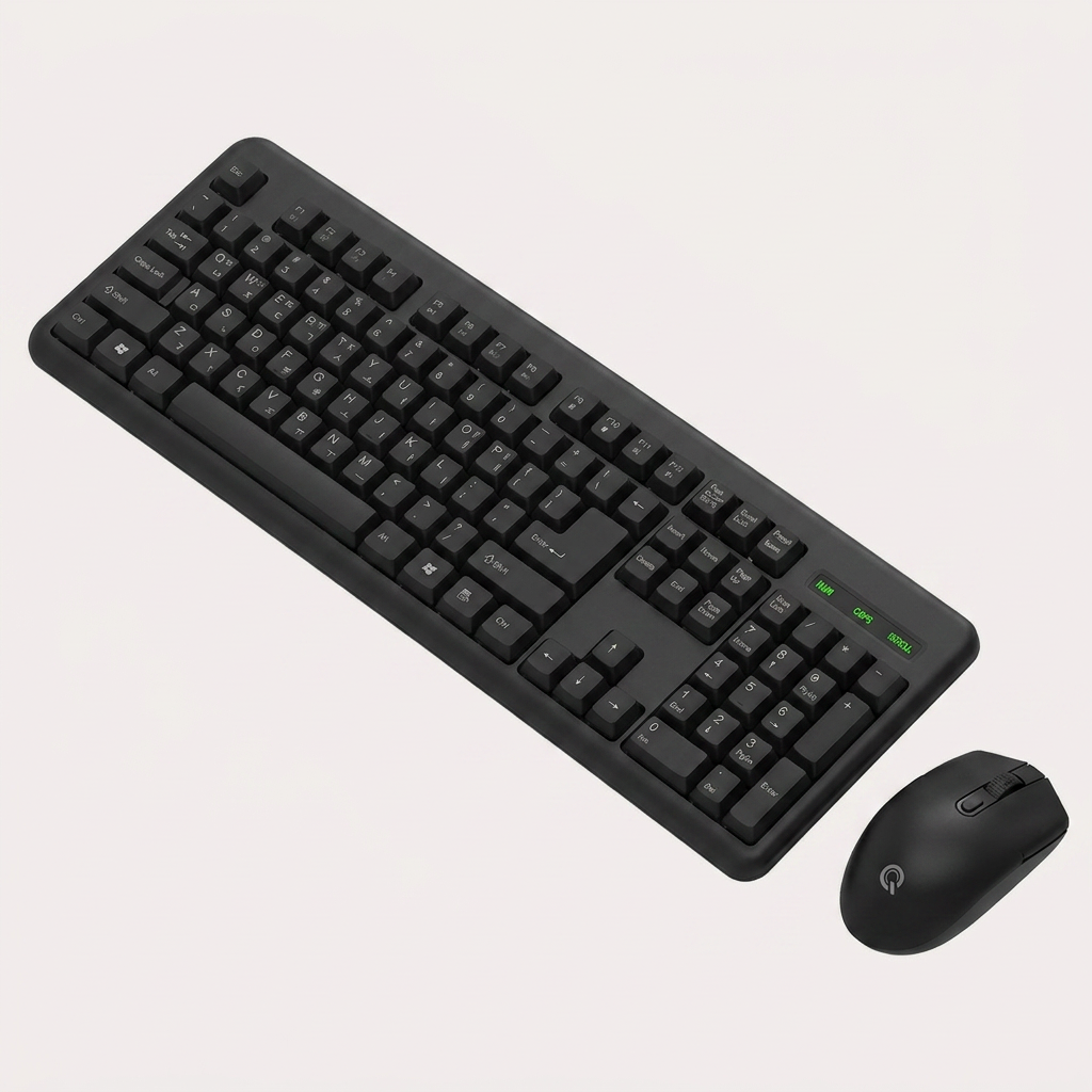 큐센 무선 키보드 마우스 세트, MK 210, 화이트