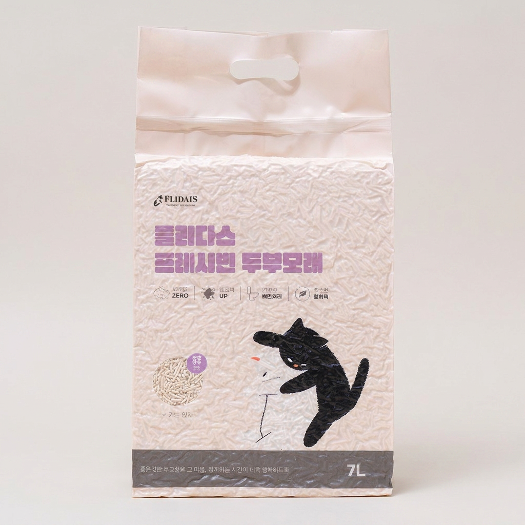 플리다스 고양이 두부모래, 라벤더, 7L, 3개, 1개