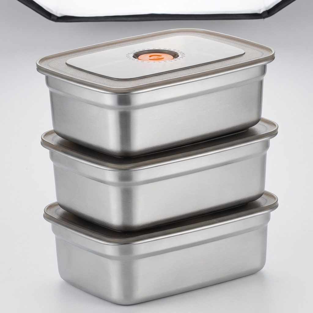살림담 316 스테인리스 밀폐용기, 600ml, 3개