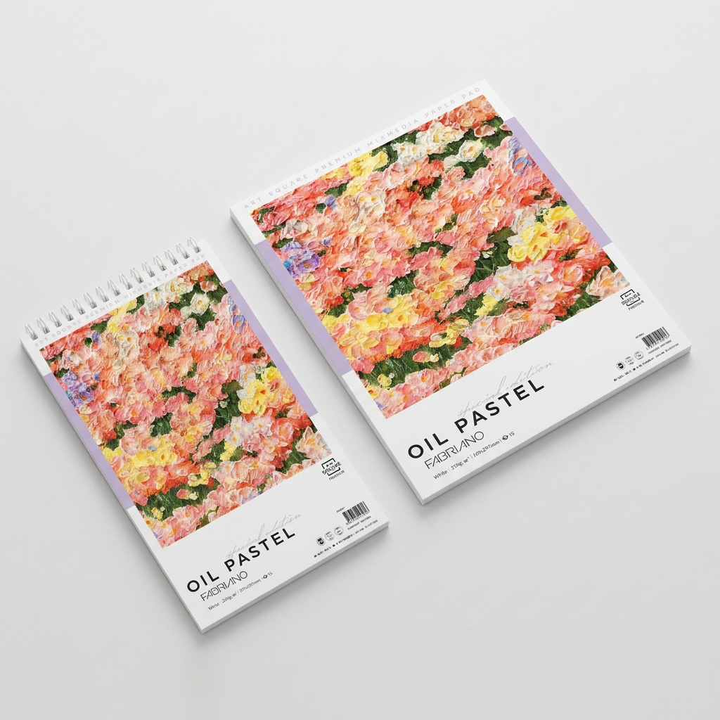 삼원페이퍼 오일파스텔 스케치북 스퀘어 프리미엄, 210x297mm, 15매, 250g