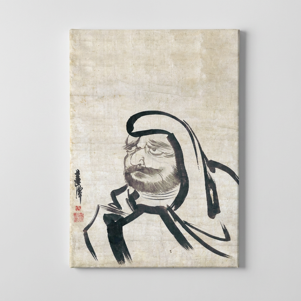 우아한 달팽이 김명국 달마도 액운을 막아주는 명화 액자, 350x550mm, 1개
