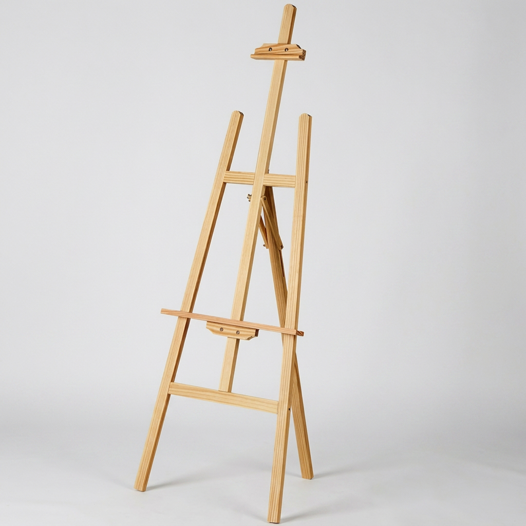 블루선 고급 소나무 원목 이젤, 베이지, 150mm
