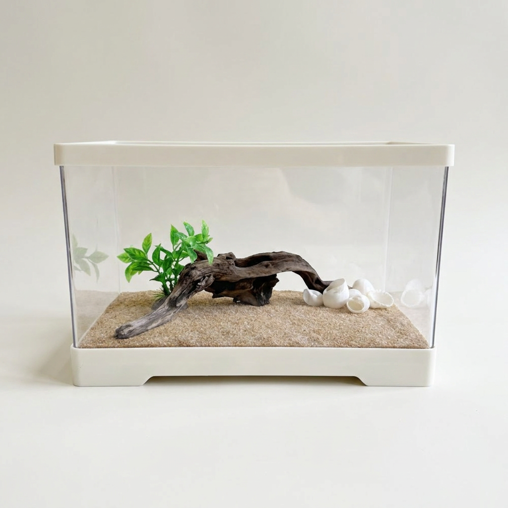 하드탱크 폴리카보네이트 어항, 열대어, 화이트, 중형, 30-18.5-18cm, 1개