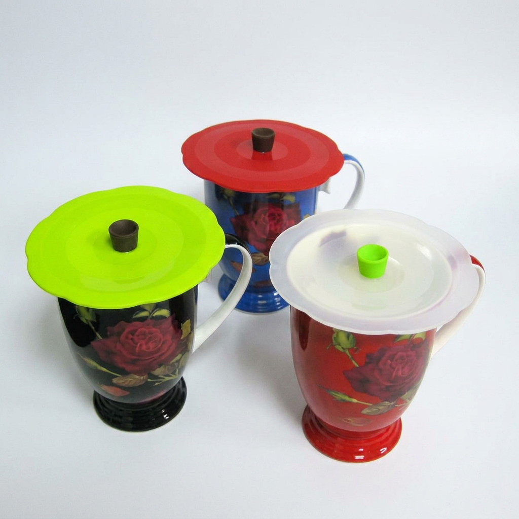 파미레 실리콘 컵뚜껑, 레드, 11cm, 1개