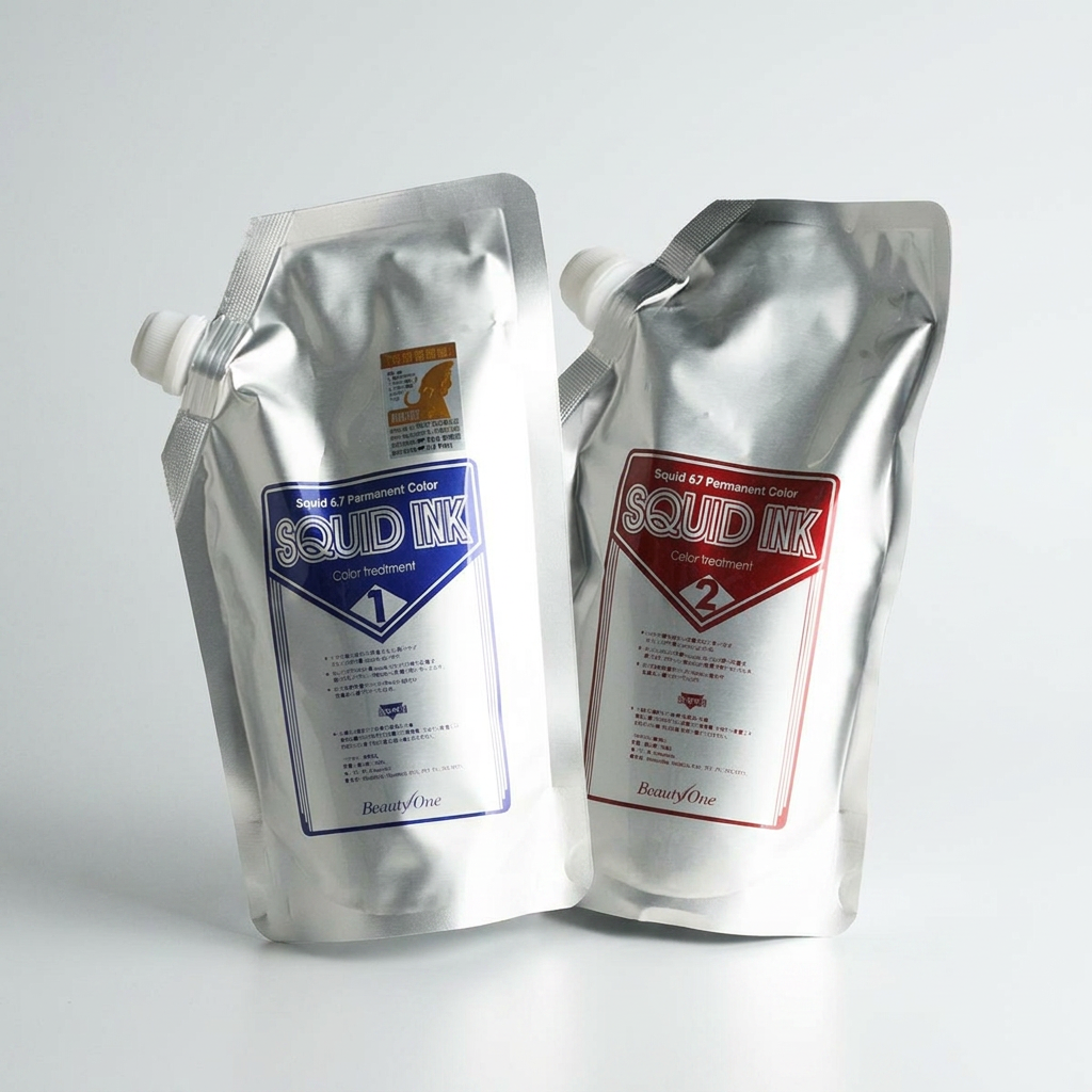뷰티원 스퀴드 잉크 컬러 트리트먼트 염색약, 블랙, 1제+2제, 500g, 1개