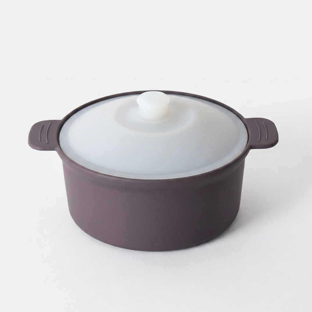 다용도 실리콘 계란찜기, 중, 700ml, 베리 퍼플, 1개