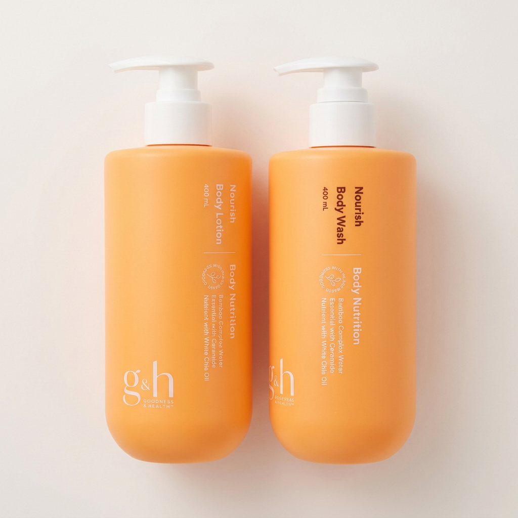 암웨이 g&h 너리쉬 바디 로션 + 바디 워시 2종 세트, 1세트