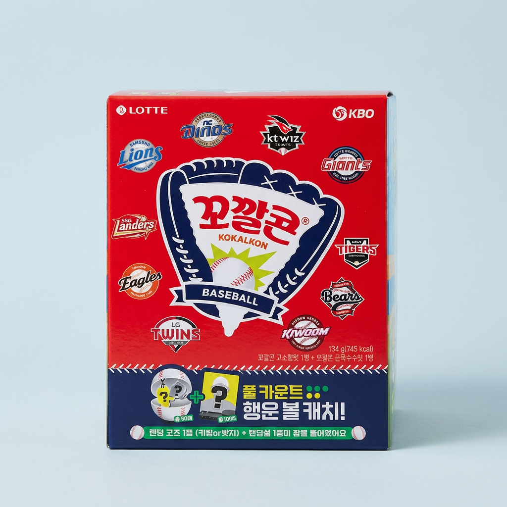 KBO X 꼬깔콘 기획팩키지, 134g, 랜덤 캡슐 굿즈, 1개