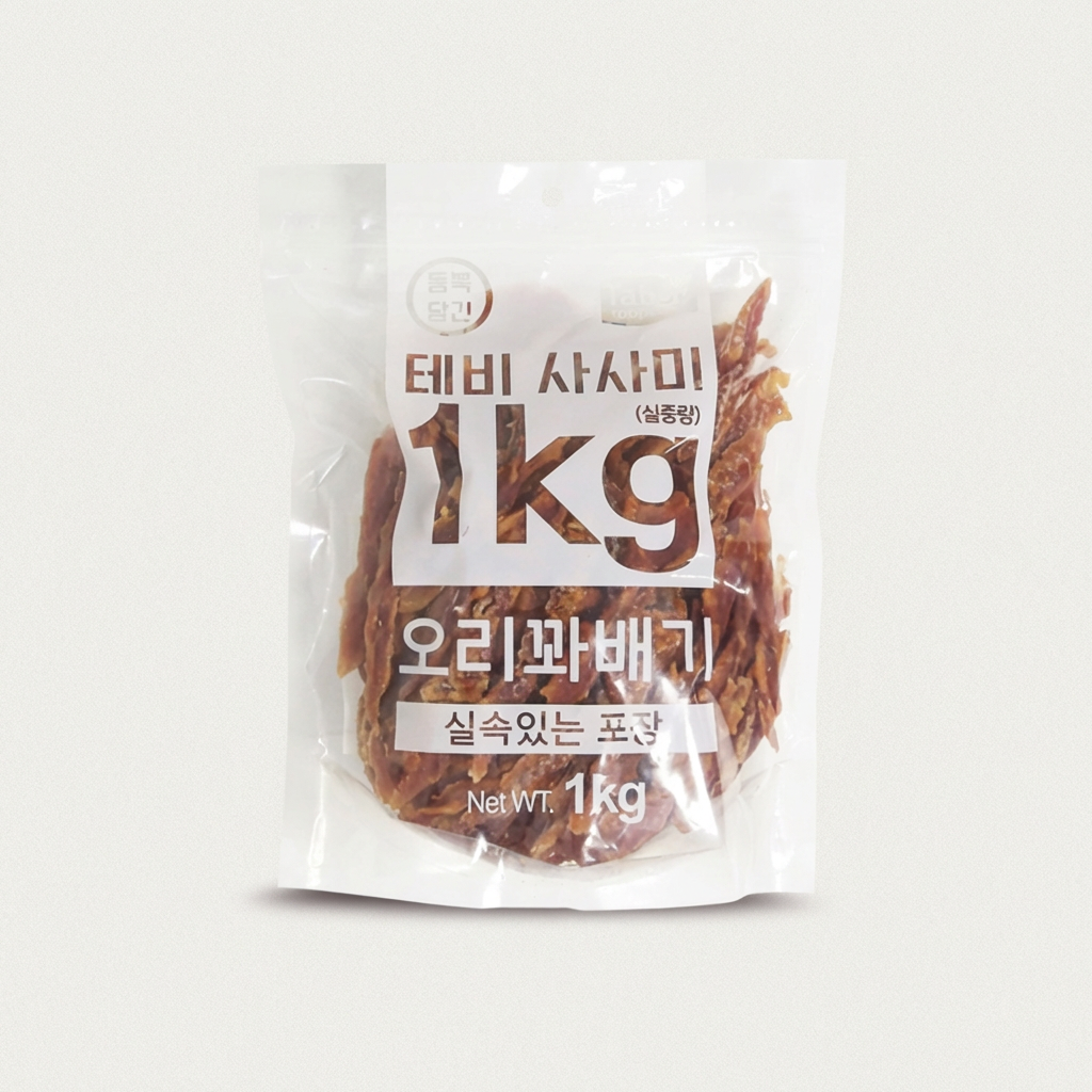 테비 강아지간식, 테비 오리꽈배기, 1kg, 1개