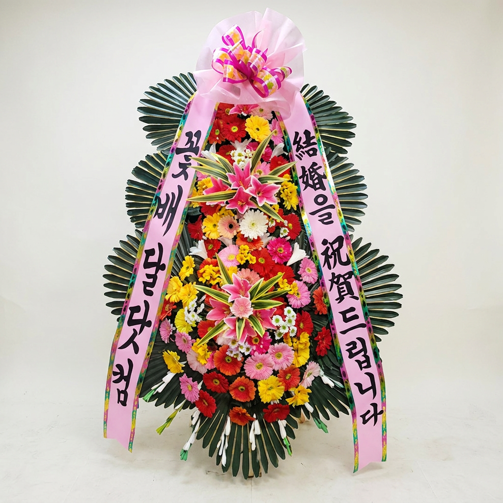 개업 화환 축하 근조 화환 전국 꽃배달서비스, 축하3단 B