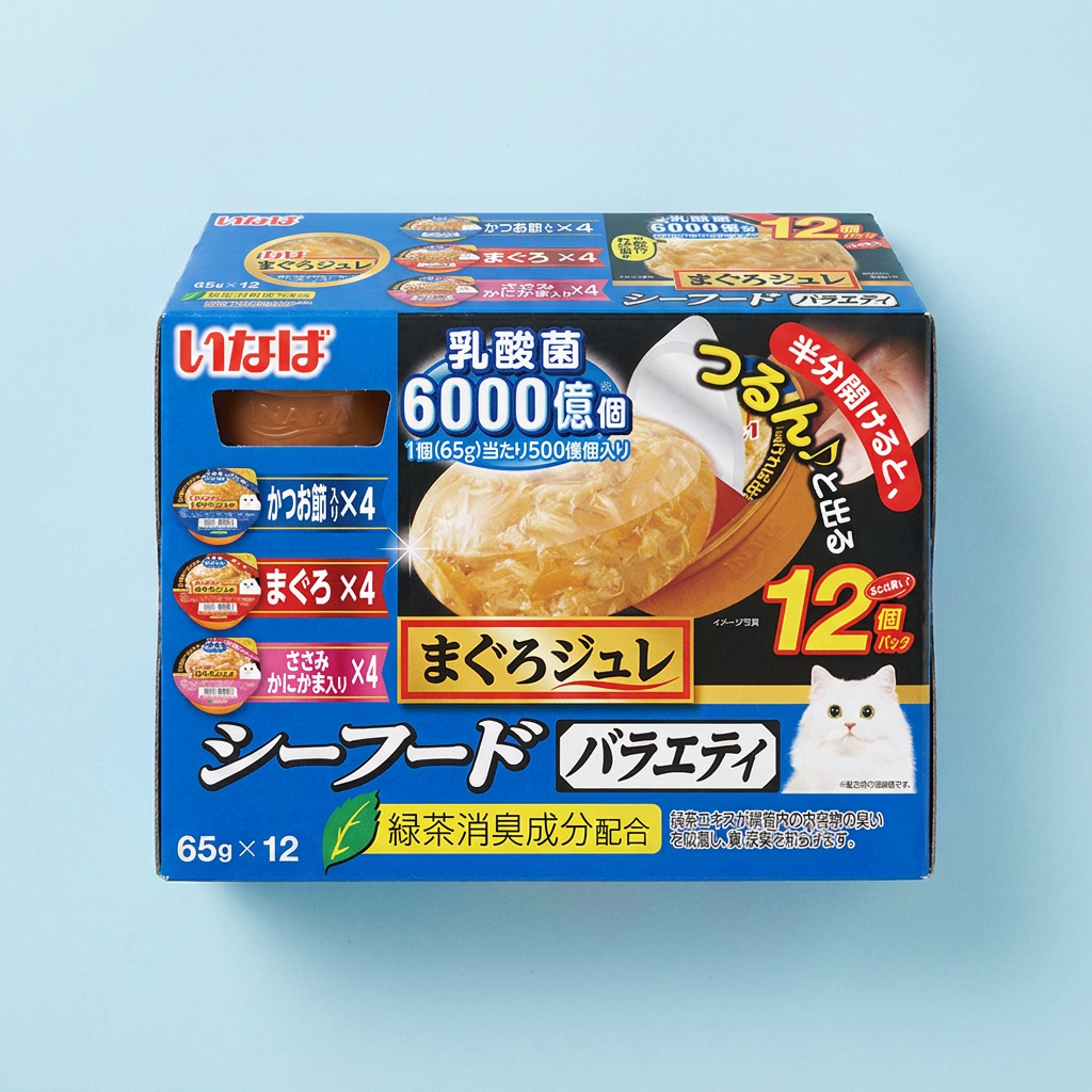 이나바 마구로쥬레 유산균 버라이어티, 해산물 버라이어티, 65g, 12개